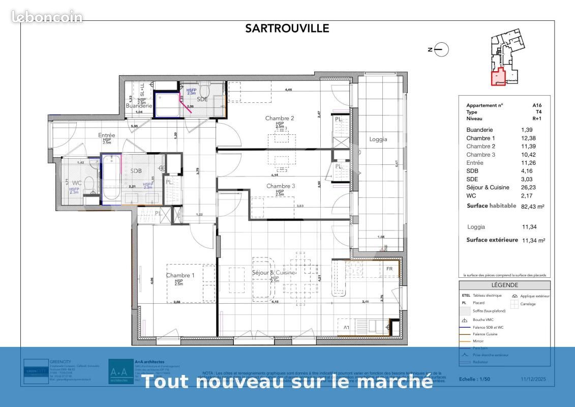 Appartement 4 pièces 82 m² · à Sartrouville · 82 m² · 1 400 €/mois