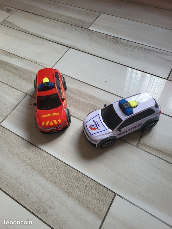 Lot de 2 voitures pompiers police (image 1)