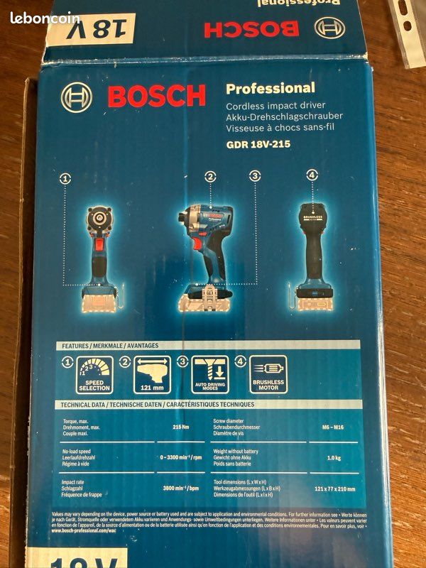 Bosch pro visseuse à choc GDR 18Volt 215 (image 3)