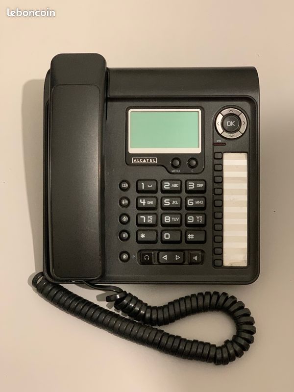 Téléphone Fixe Vintage Alcatel Telic 289 – Gris/marron, France 1975, Collection