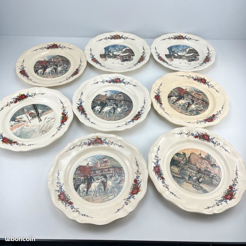Service Sarreguemines Obernai – Faïence Alsace – Lot complet 14 pièces – Superbe état (image 14)