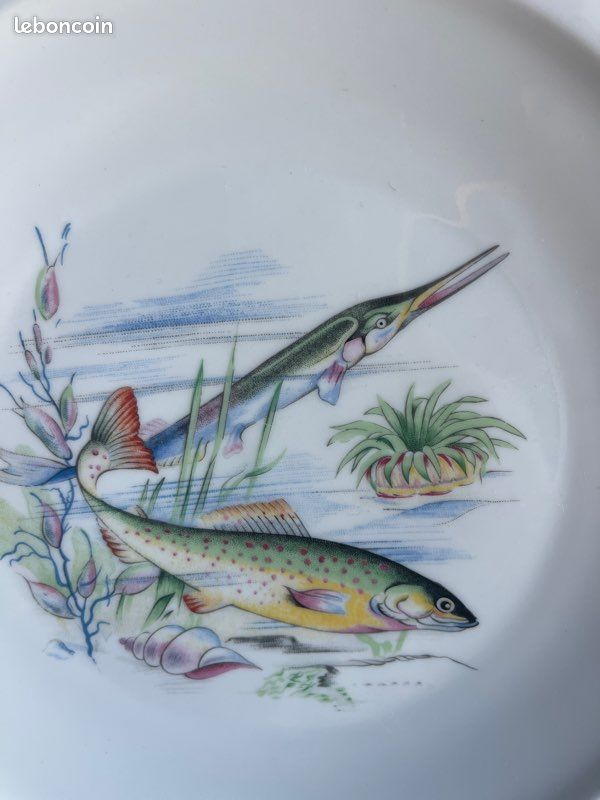 Superbe assiettes à poissons exclusivités porcelaine de sologne (image 6)