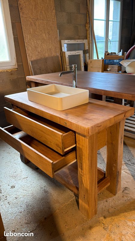 Établis de menuisier pour Meuble vasque - TV - Console sur mesure – Reproductions artisanales en bois massif (image 2)