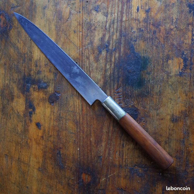 Magnifique Couteau Japonais Artisanal (Yanagiba) - Manche Bois & Saya - Arts de la table