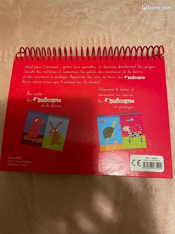 Livre à toucher : drôles de z’animaux, éditions Auzou (image 2)