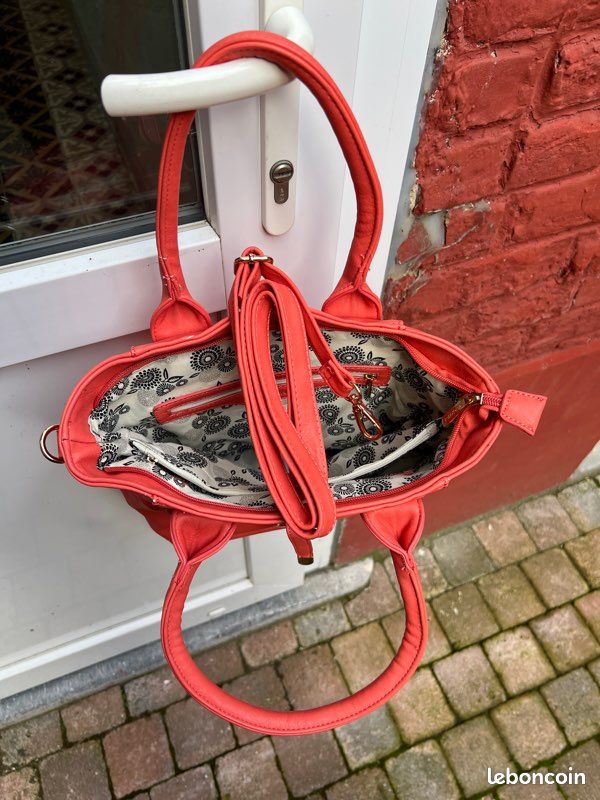 Sac à main femme rose corail - eleganci (image 5)