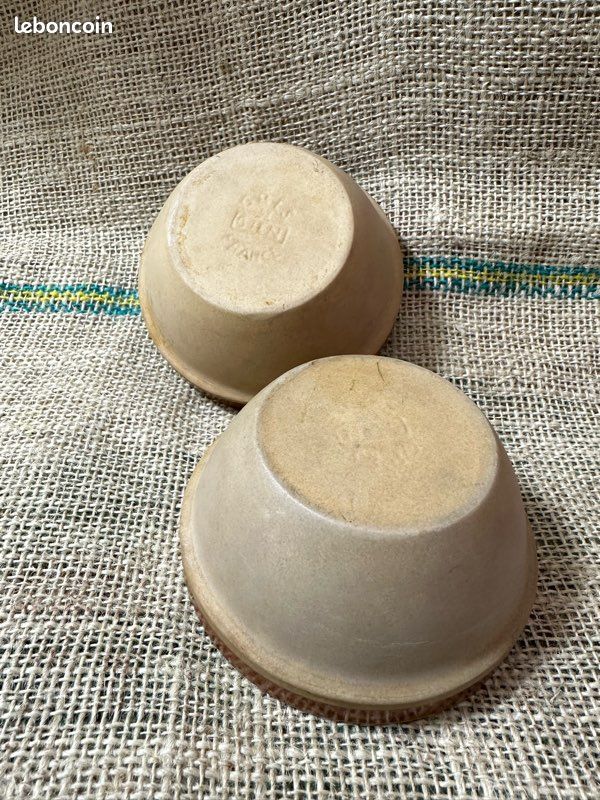 4 Ramequins En Grès De Gien - Anciens, Diam 12 Cm, Très Bon état