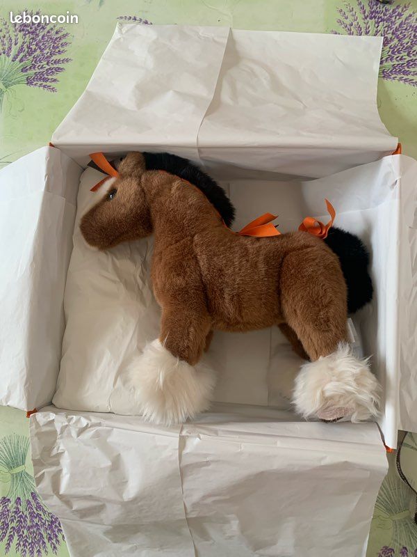 Peluche Hermès Elmy PPM - Cheval En Polyester Marron - État Quasi Neuf