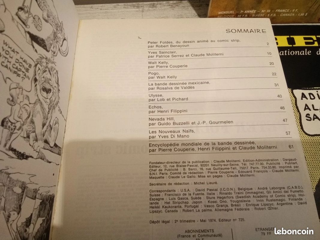 Lot bd Phenix 33/37/38/40. 1974. Lob Pichard Pratt Crepax.... (image 4)