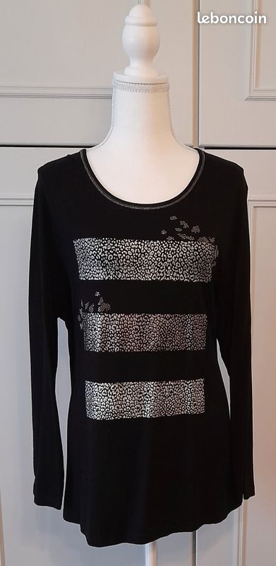 🖤 Haut Noir Élégant Emelia Lay- T 46/48 (image 2)