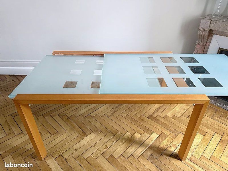 Table en verre et bois extensible LIGNE ROSET (image 2)