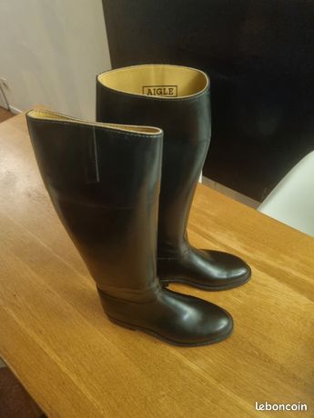 Bottes D'équitation Aigle Coupe Saumur – Caoutchouc – UK8 EUR42 – Made In France – Occasion
