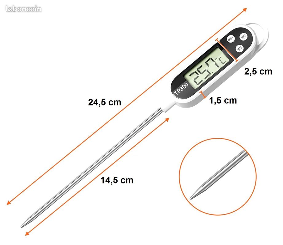 Bulevisiter Lot De 2 Sondes De Température En Acier Inoxydable