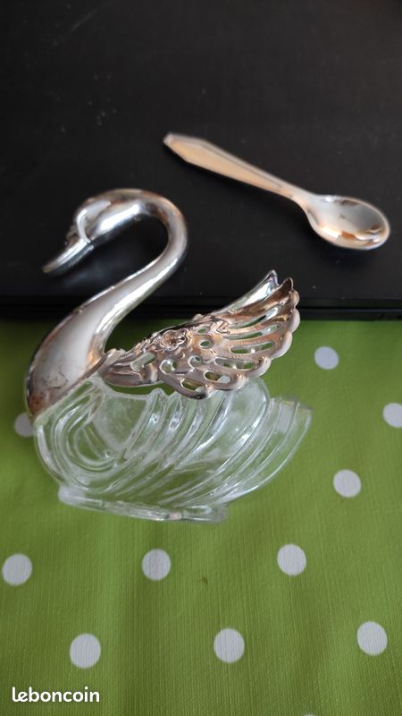 Ensemble de cuillères à café cygne en métal avec 6 cuillères