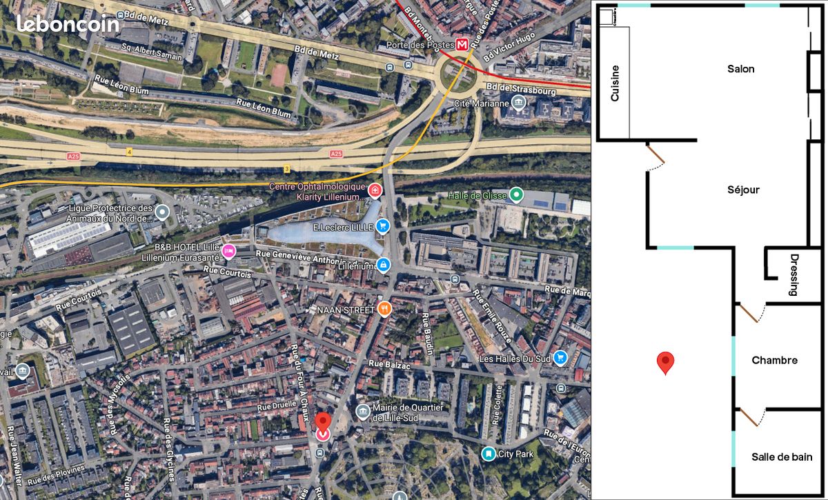 Appartement 3 pièces 80 m² · à Lille · 80 m² · 780 €