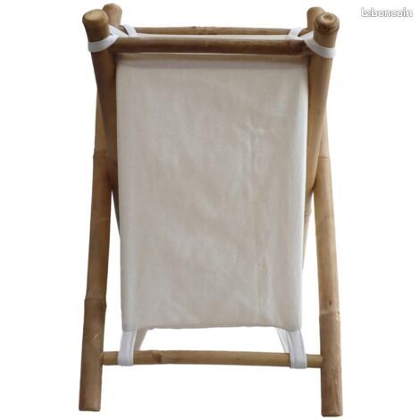 NEUF (emballé), Panier pliable en bambou et lin, multi-usages: pour salle de bain ou coffre à jouets chambre, H.60 x L.39.5 x l.38cm, capacité 100L (image 7)