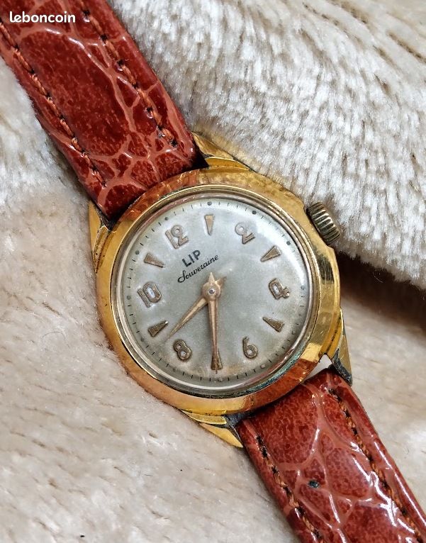 Montre Bracelet Femme Vintage Mécanique Dorée Lip Quartz - Occasion