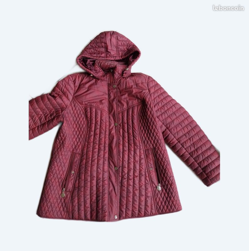 Parka Femme Taille 44 - Vert, Doublure Cuir, Occasion Très Bon état, Coupe Regular