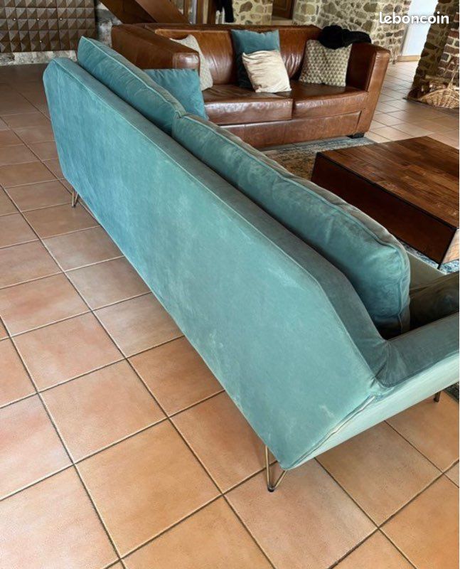 Canapé velours 5 places vert La Redoute Intérieur modèle Topim (image 5)