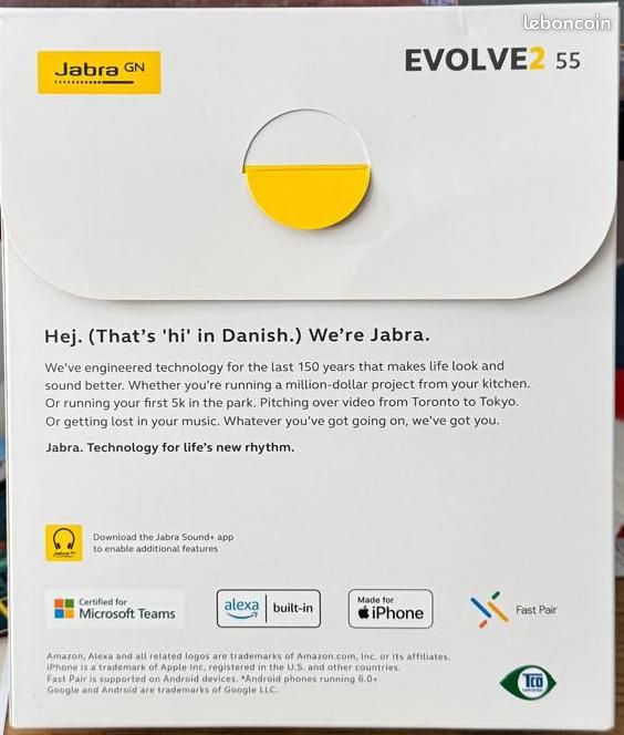 CASQUE bluetooth JABRA EVOLVE2 55 (image 4)
