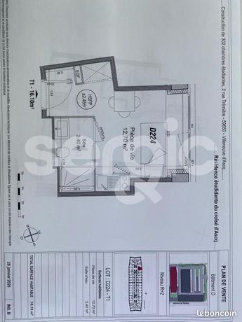Appartement 1 pièce 16 m²