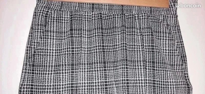 Pantalon jambe large 40 Primark carreau noir blanc (image 3)