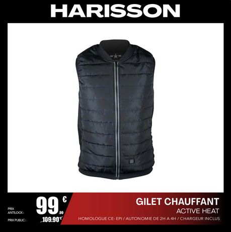 Gilet chauffant Active Heat Harisson moto : , veste