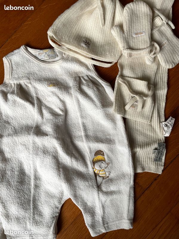 Lot 11 vetements taille 1 mois fille et 2 en 3 mois : cyrillus, jean bourget, DPAM, gap (image 6)