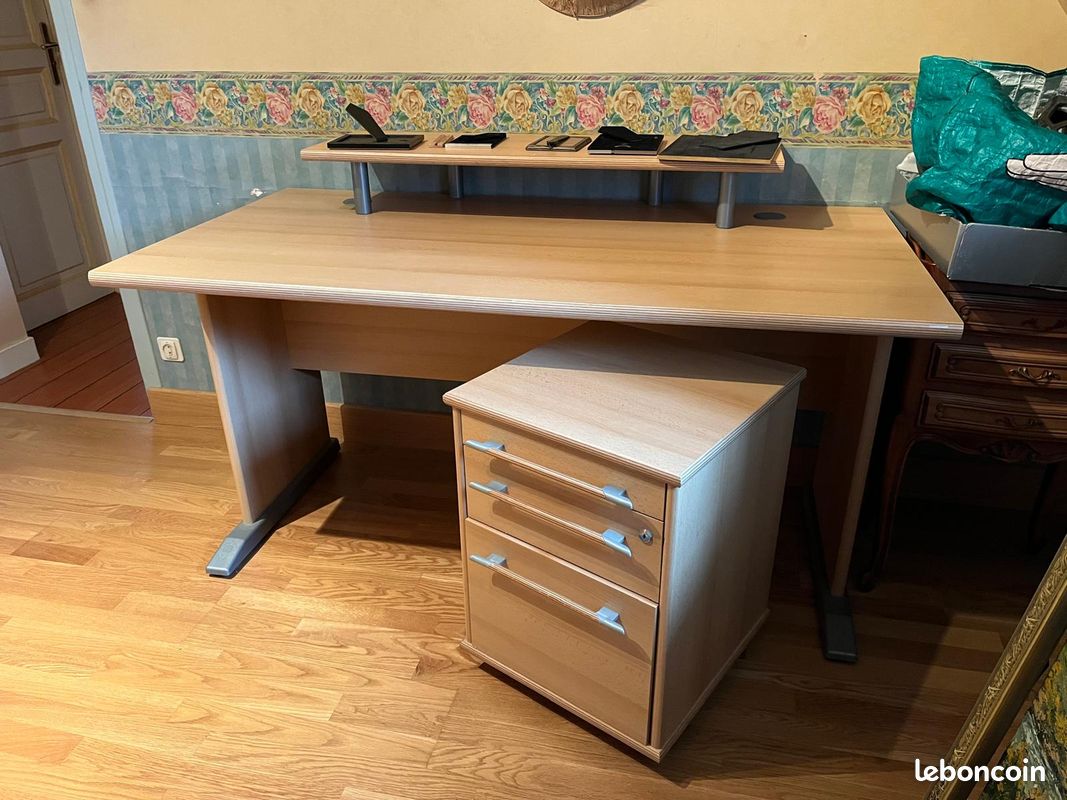 VIDE-MAISON – Lot complet de meubles en bois massif, canapé cuir et tableaux (image 8)