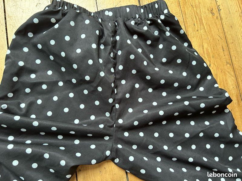 Pantalon léger noir à pois blancs 12 ans Shein (image 4)