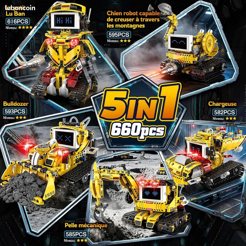 đ€ Robot Programmable 5-en-1 â 660 PiĂšces â Application & TĂ©lĂ©commande (image 3)