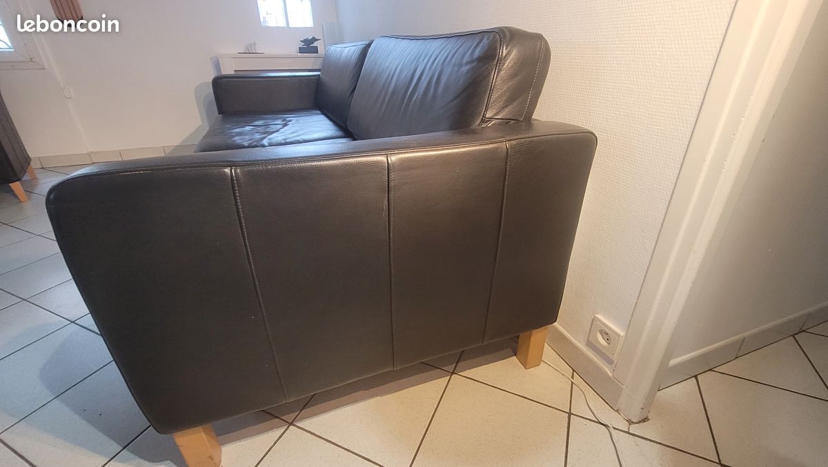 2 fauteuils+canapé convertible cuir 1000 A Debattre (image 3)