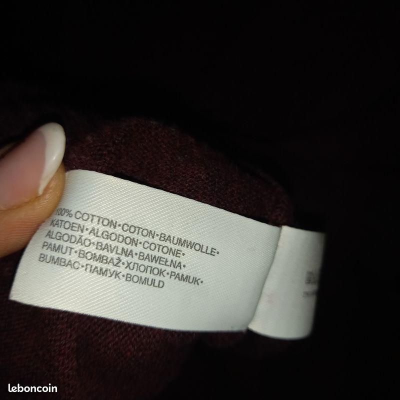 đđđsuperbe pull bordeaux taille un vrai M article irreprochable đđđ (image 5)