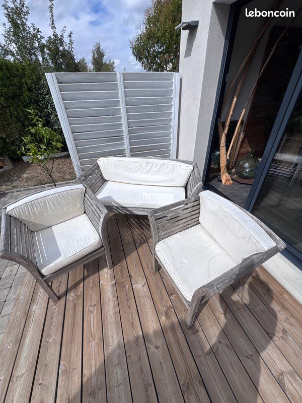 Salon de jardin teck à restaurer (image 1)