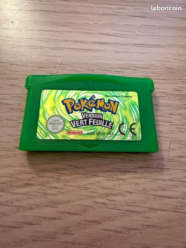 GBA Pokemon Leaf Version verte Étiquette de remplacement feuille de décalcomanie autocollant métallique - France