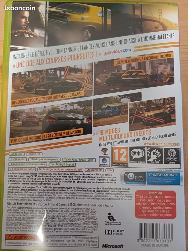 Driver San Francisco Xbox 360 Classics NEUF SOUS BLISTER