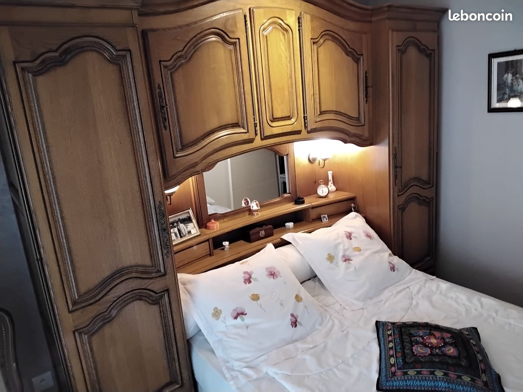 Vend chambre complète lit pond Matelas et sommier en 140 (image 1)
