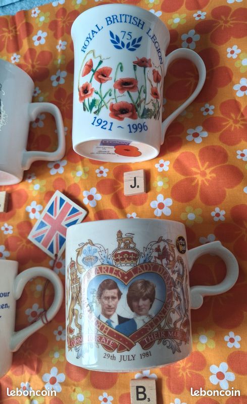 Tasses Royal Family anglaise vintage, dorures, jubilés (image 3)