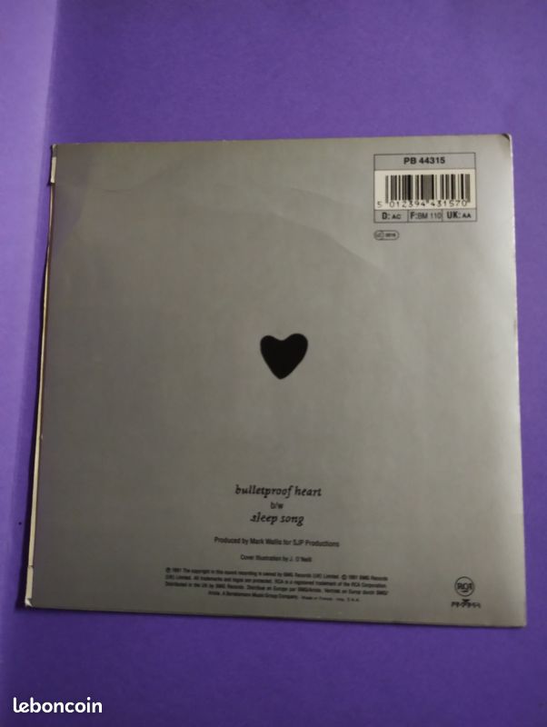Disque vinyle 45 Tours The Silencers "bullet proof heart" (image 2)