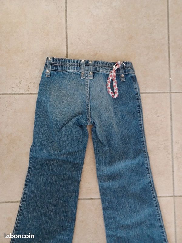 Jean Fille Benetton Taille 8-9 Ans - Bleu Skinny - Occasion Très Bon état
