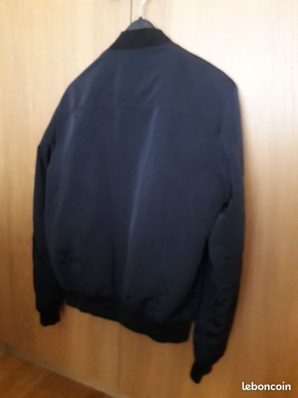 Veste Zara Homme Bleu Foncé - Taille XXL (réel XL), Style Motard, Occasion Excellent état