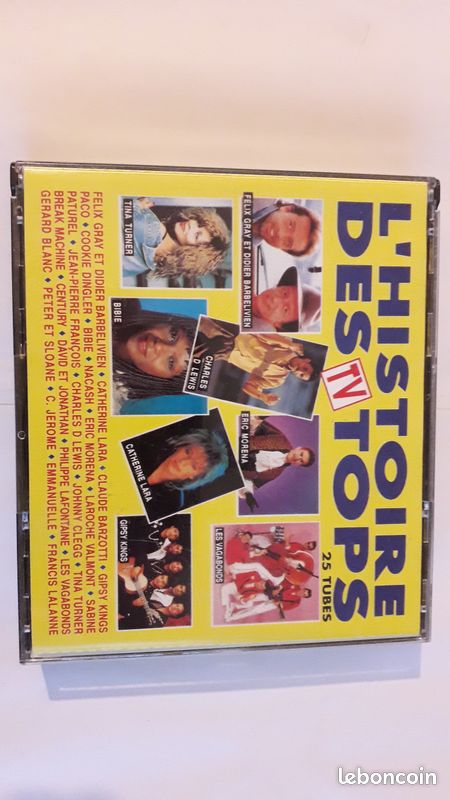 Double CD l'histoire des tops, 25 tubes, très bon état, très peu utilisé, 1990, (image 1)