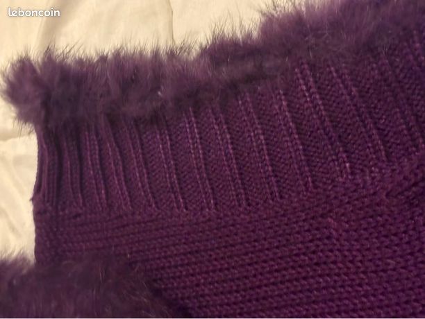 Gilet Long Cardigan Patrice Bréal – Bordeaux – Taille 42 – Neuf Avec étiquettes