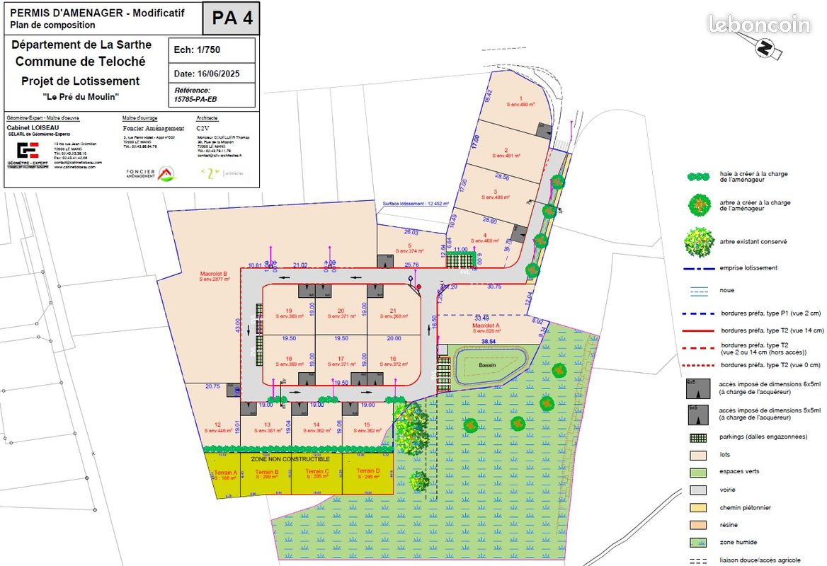TELOCHE - Parcelles viabilisées · à Teloché · 44 000 €