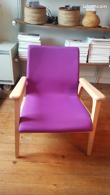 Magnifiques fauteuils tissu et bois massif (image 1)