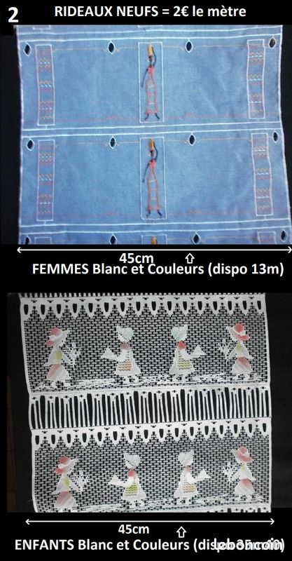 RIDEAUX et VOILAGES MODERNES NEUFS à 2 euros le mètre, Toutes largeurs, Gros métrages disponibles, ENVOI POSSIBLE (image 2)