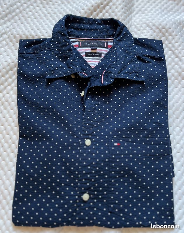 Chemise à manches courtes Tommy Hilfiger - Taille M - Coton & Lin- Comme neuf (image 3)