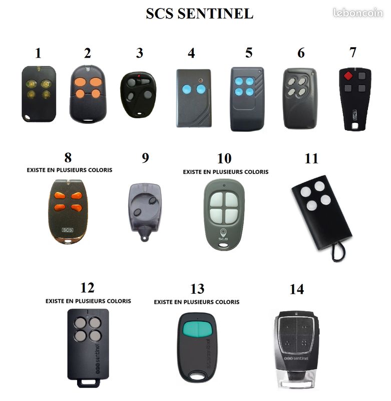 Telecommande portail compatible a la marque scs sentinel (image 1)