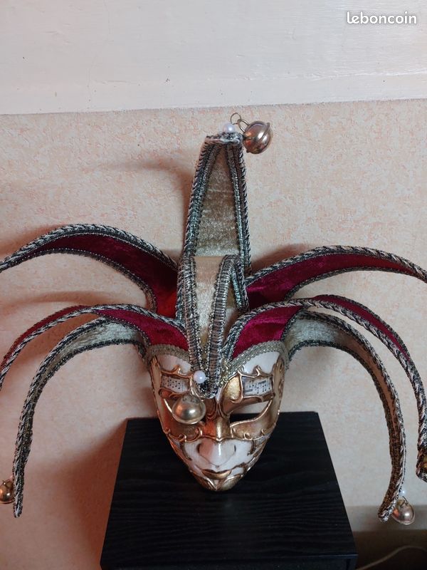 Masque De Venise Murano En Céramique Et Papier Mâché – Neuf