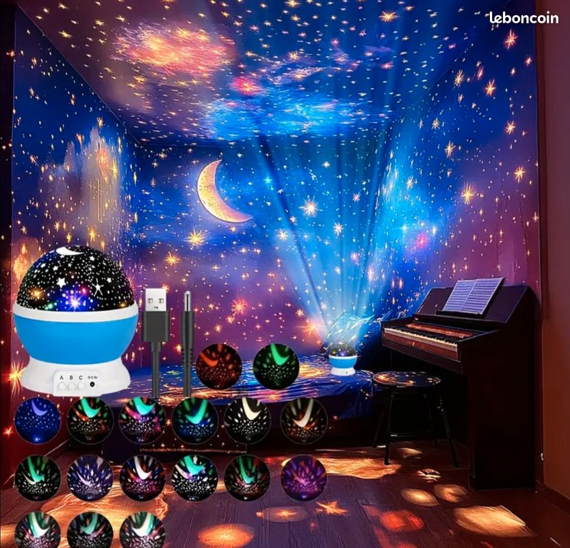 Espace Lapin Galaxie Projecteur Veilleuse Cadeau Ciel éToilé éToile USB